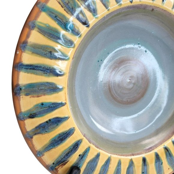 Sooz Glazebrook Art Pottery Bowl Plate Wild Daisy Signed Cypress Swirl JS8134 - Picture 2 of 8